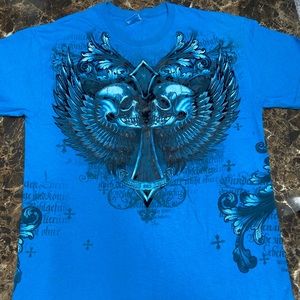 COPY - Grunge/y2k/goth/Affliction Style Shirt Size Large